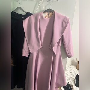 Chic Mauve Long Sleeve Dress with Jacket